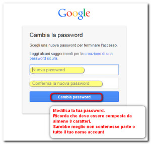 Cambia password