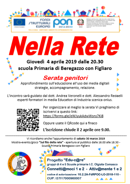 Volantino serata genitori 4 aprile 2019 "Nella rete"